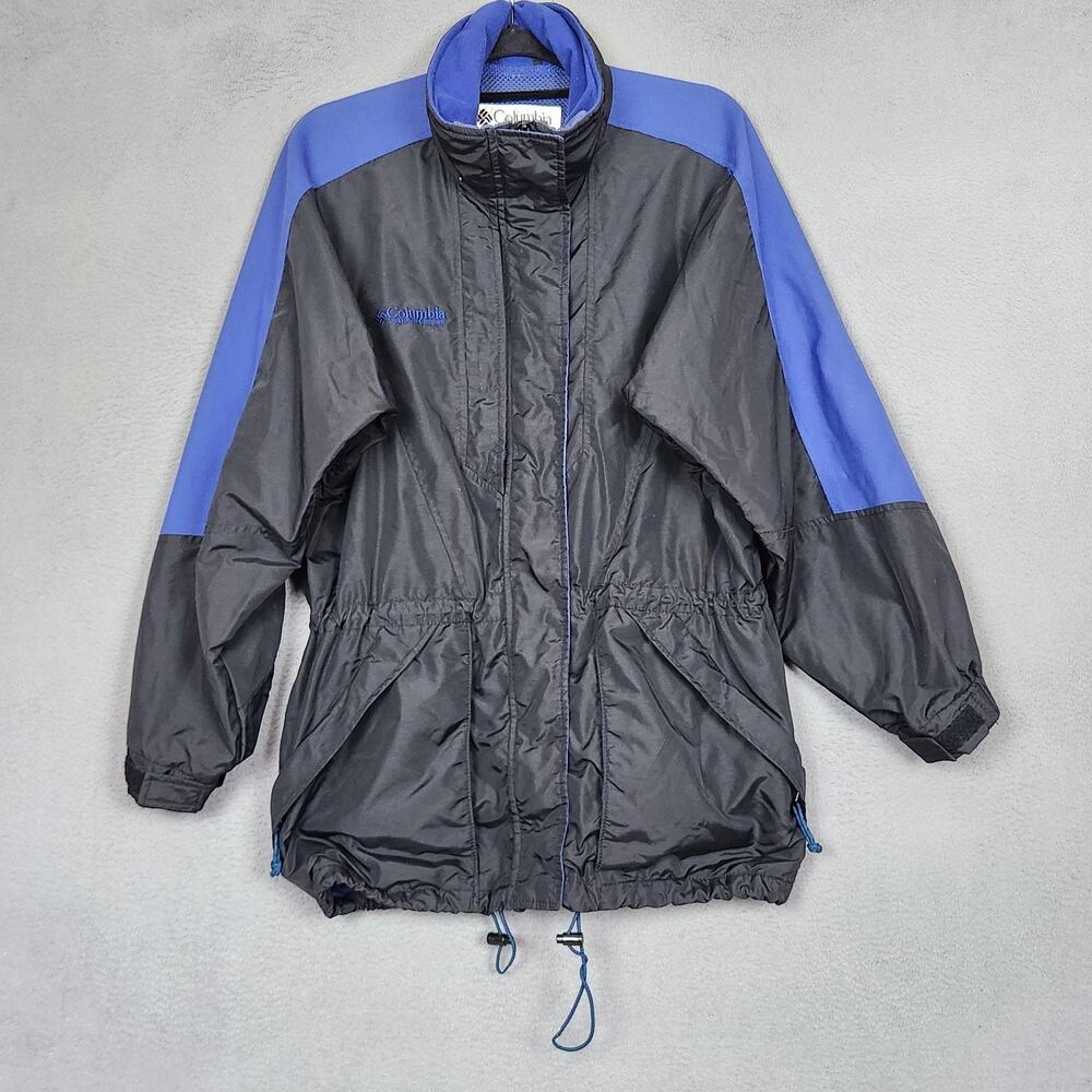 Vintage Columbia Jacket Womens Medium Black Blue Double Whammy Windbreaker